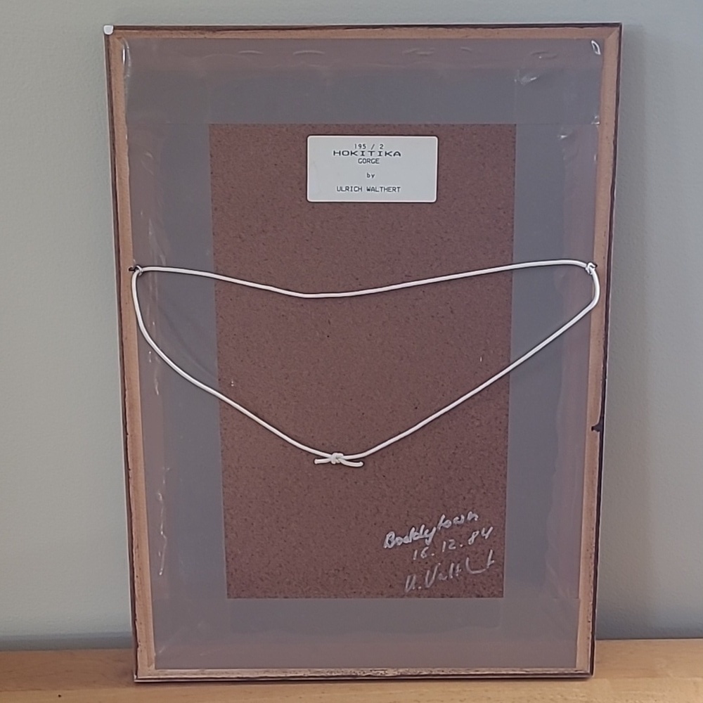 VINTAGE FRAMED PHOTOGRAPHY ART 'Hokitika Gorge' by Ulrich Walthert 1984 - Picture 8 of 12